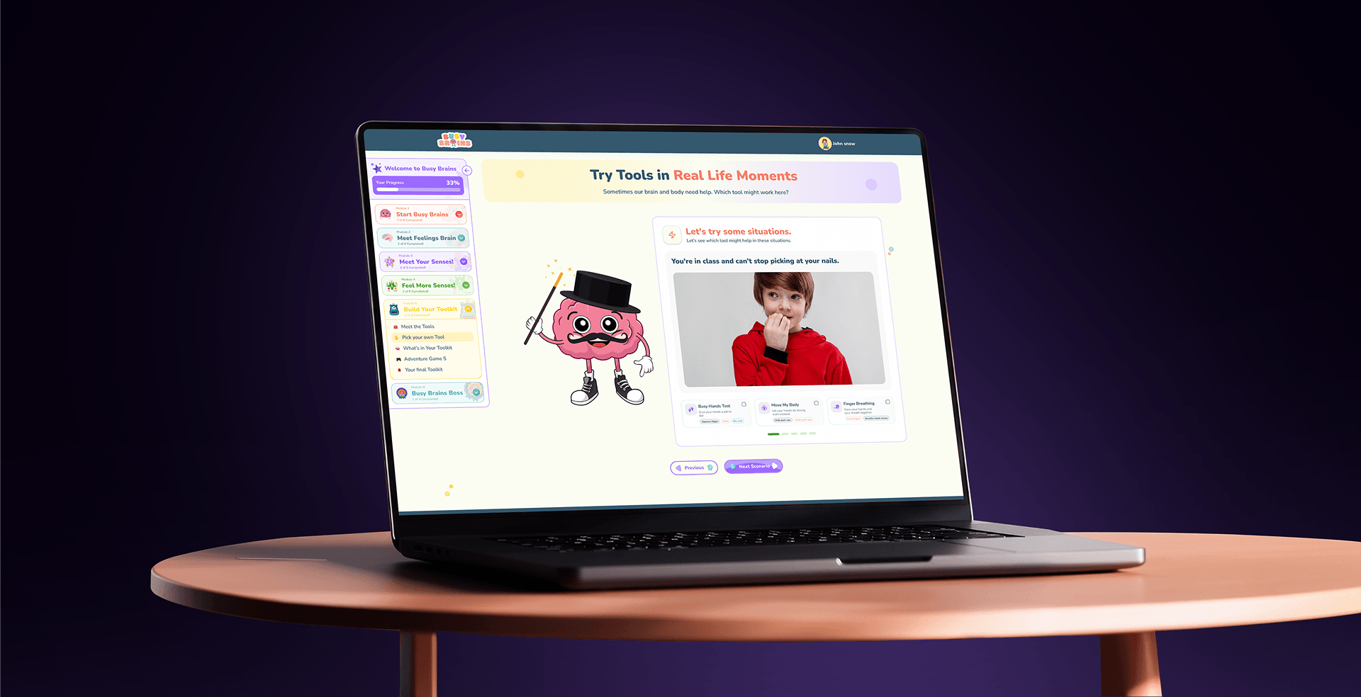 Busy Brains interactive learning platform