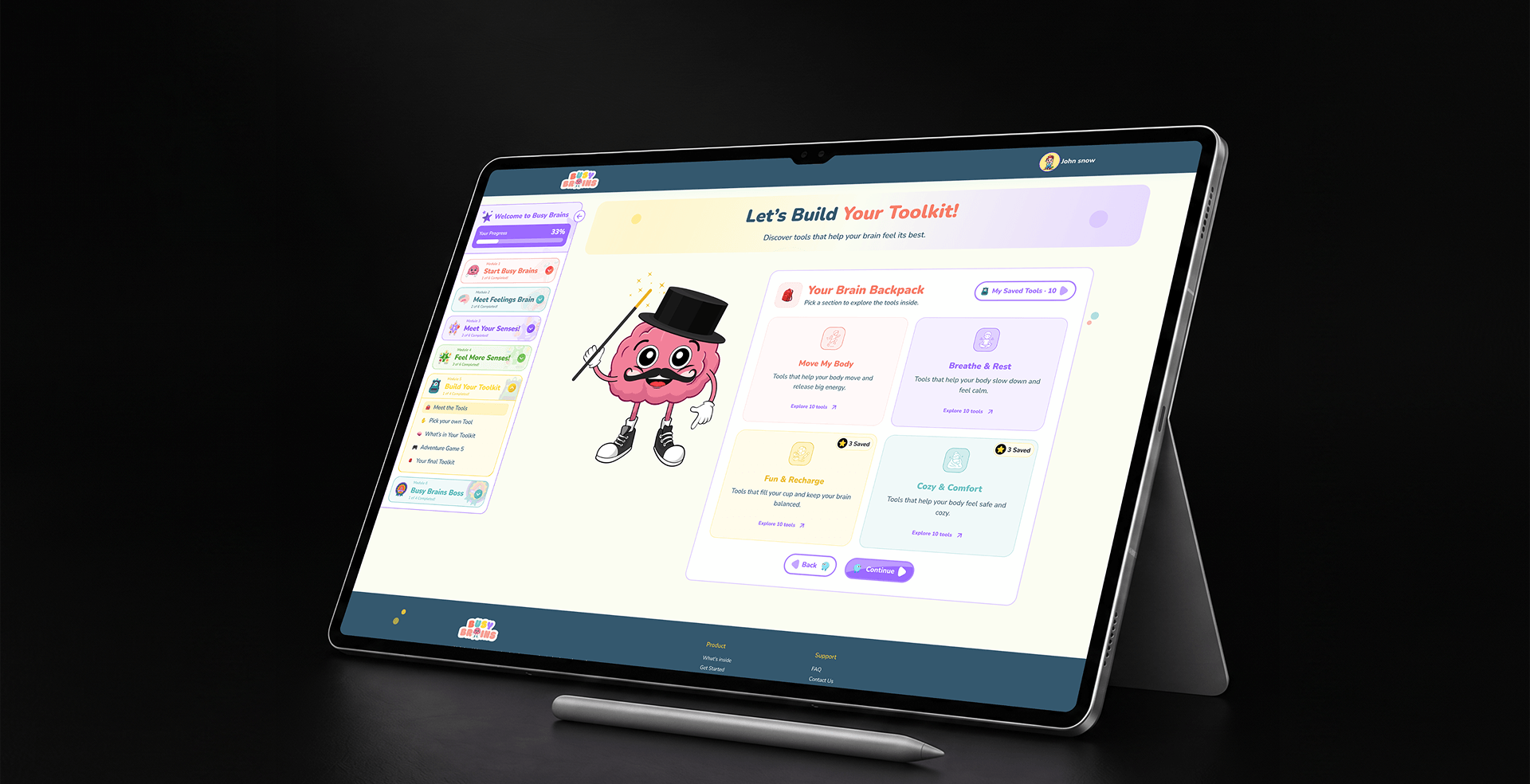 Busy Brains interactive learning platform