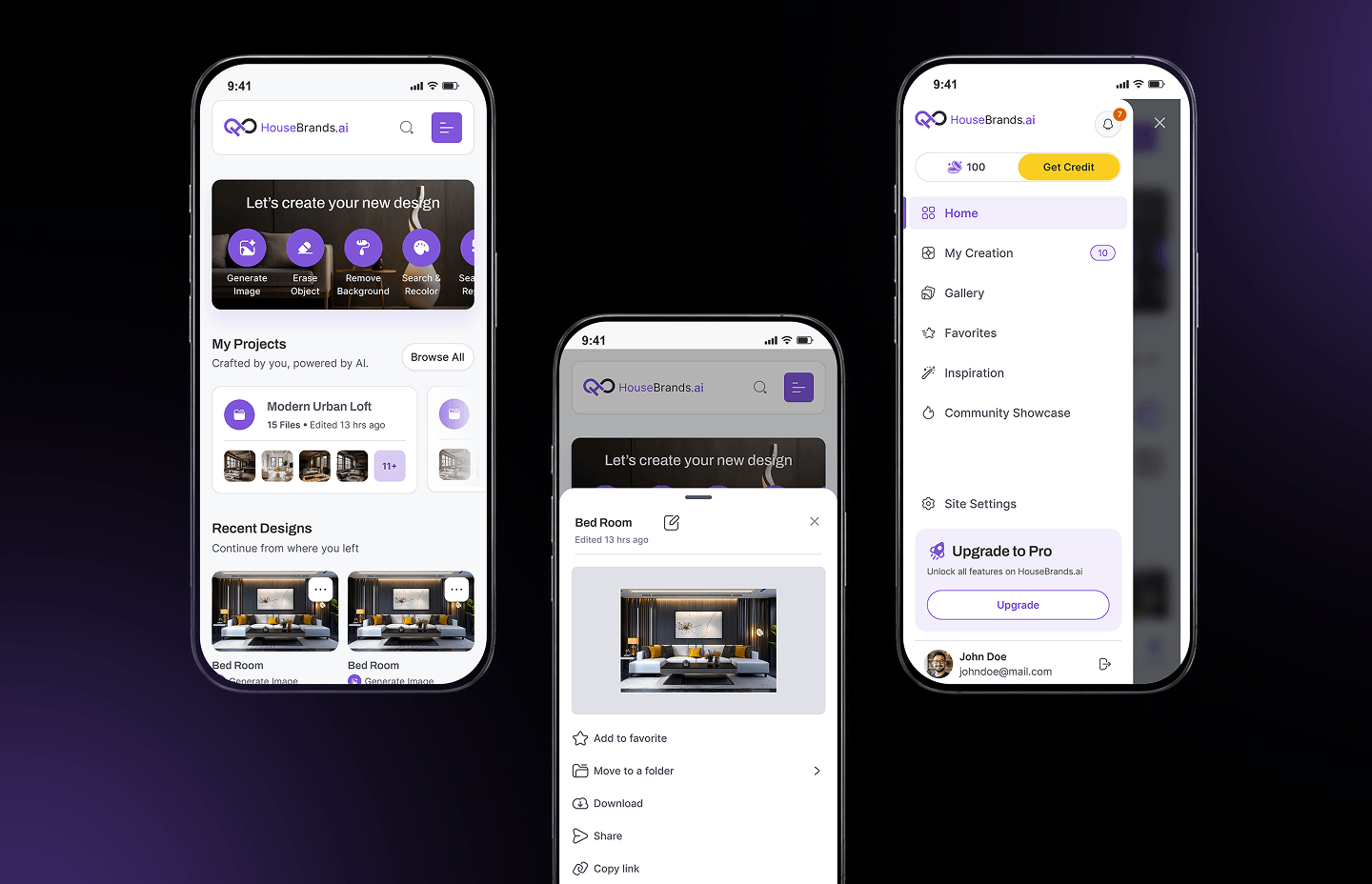 HouseBrands AI mobile responsive screens